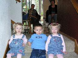 On Grandma's Stairs with Cousin Caleb