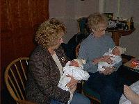 4 Generations!! Grandma Luanne, Parker, Great Grandma Bettie, Ryley and Amy's Foot